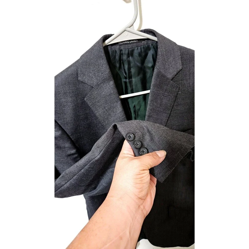 Richard James Savile Row Blazer Men's Dark Gray Blazer Tailored London